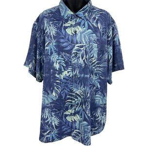 Tommy Bahama XXL Extra Large Silk Men Tropical Floral Short Sleeve Button Shirt